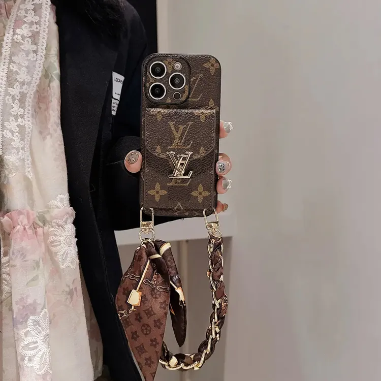 适用苹果华为荣耀小米三星OPPOVIVO手机壳斜挎挂绳卡包保护套潮牌