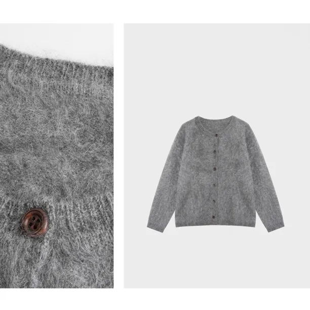 【心动梦境】2025冬季新款宽松版羊毛长袖开衫外套女