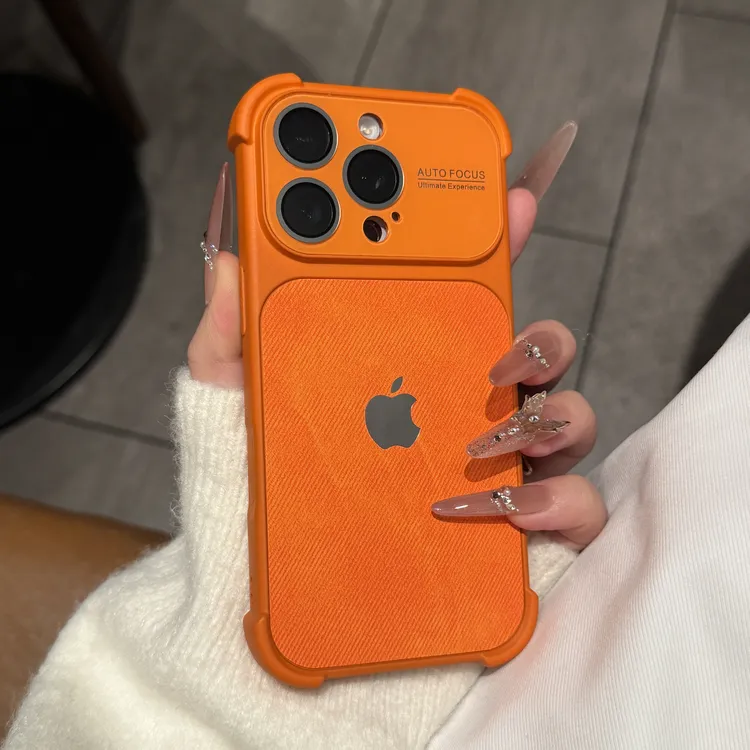 新款简约秒变17牛仔布适用苹果17pro手机壳全包四角防摔16promax