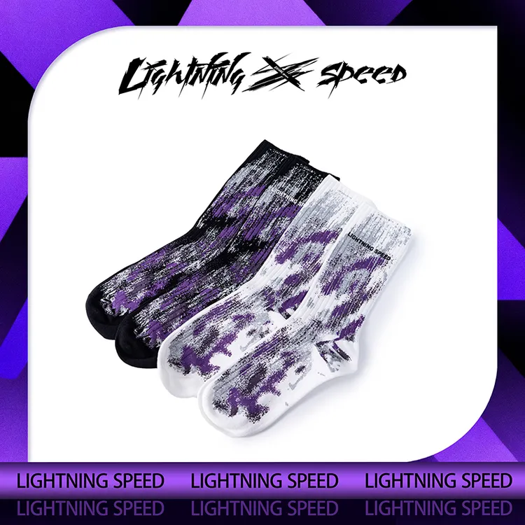 【两双】LIGHTNING SPEED巴黎时装周秀款闪电脏脏袜情侣款