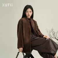 序缇内里门襟宋锦 精品貂绒毛毛外套女冬季新款上衣J61-25726