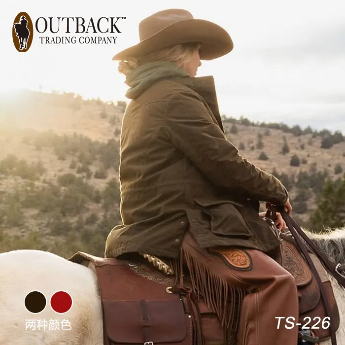 美国进口OUTBACK骑士油布风衣西式野骑外衣西部女牛仔上衣