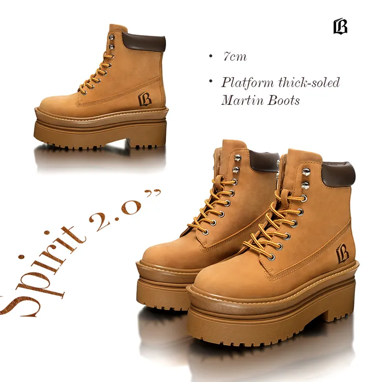 UNICORN BLOOD经典时尚百搭大黄靴厚底增高秋防水厚底马丁靴短靴