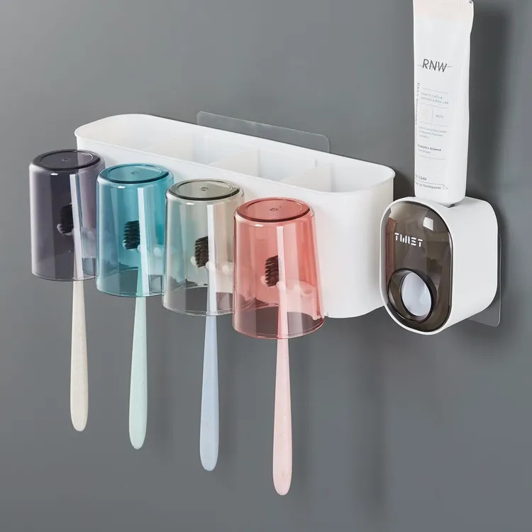 牙刷架子置物架免打孔漱口杯刷牙杯子壁挂家庭卫生间挂墙牙刷收纳