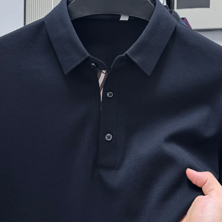 Zero Degree North轻奢纯色长袖POLO衫男士秋季休闲内搭T恤上衣