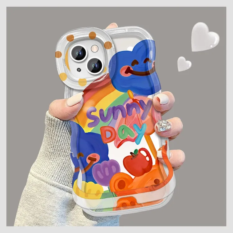 涂鸦小熊适用苹果vivo华为oppo小米iPhone16板凳双支架手机壳