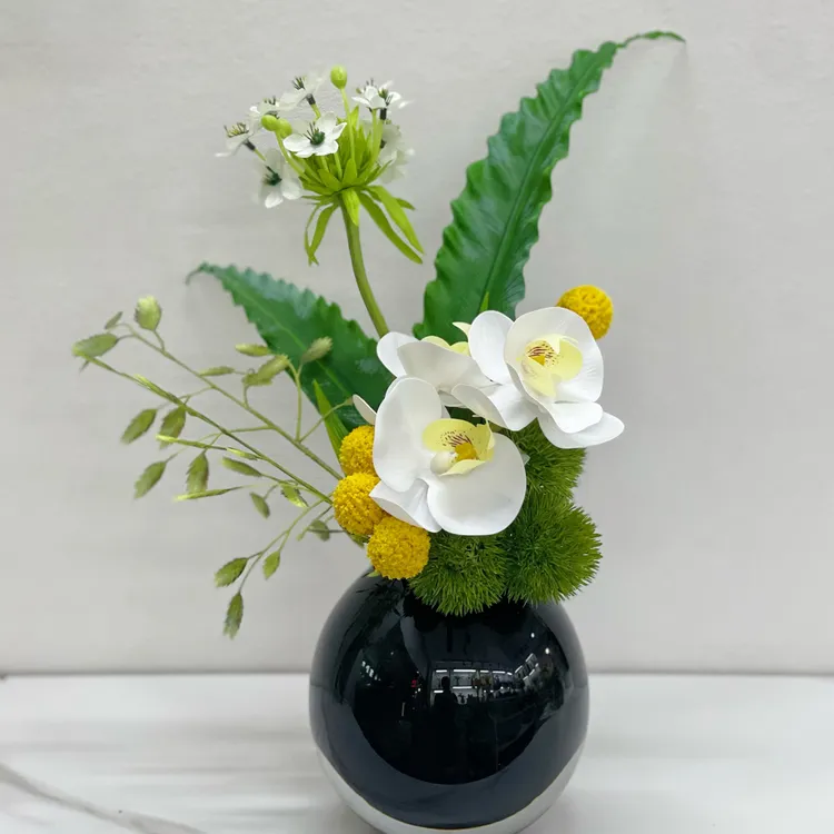 现代轻奢小花瓶花器插花高级感琉璃摆件客厅欧式高档仿真花套装