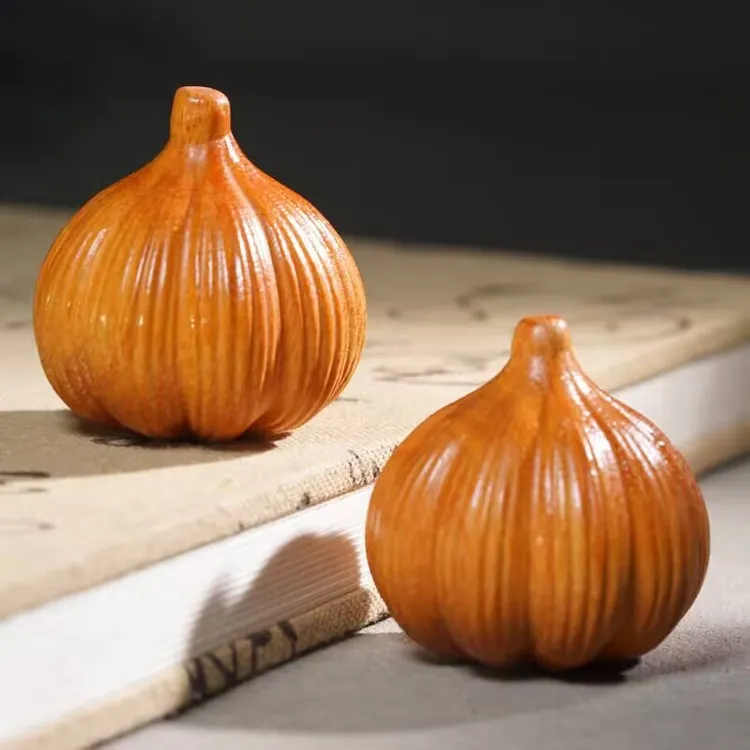 黄金檀木雕胜算在握蒜头手把件精打细算文玩把玩件工艺小件礼品