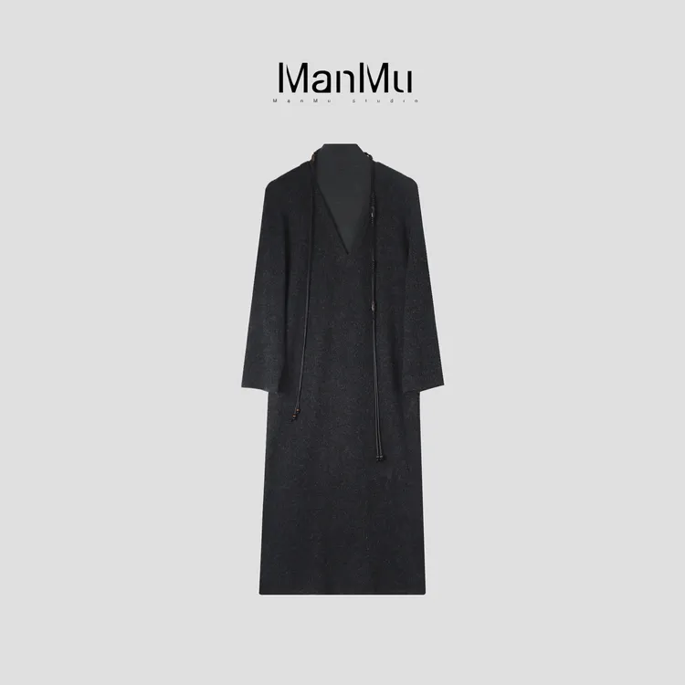 满目ManMu 【张琪专属】高级定制秋季时尚百搭羊毛连衣裙350350