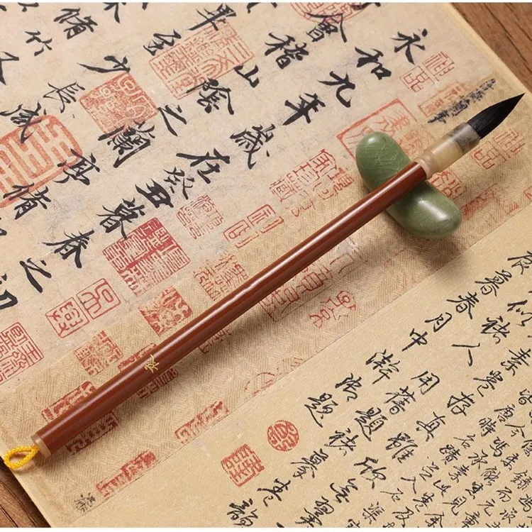 【夜】毛笔羲之手札兔毫黑尖紫毫书法临摹字帖练习瘦金体行书灵飞经