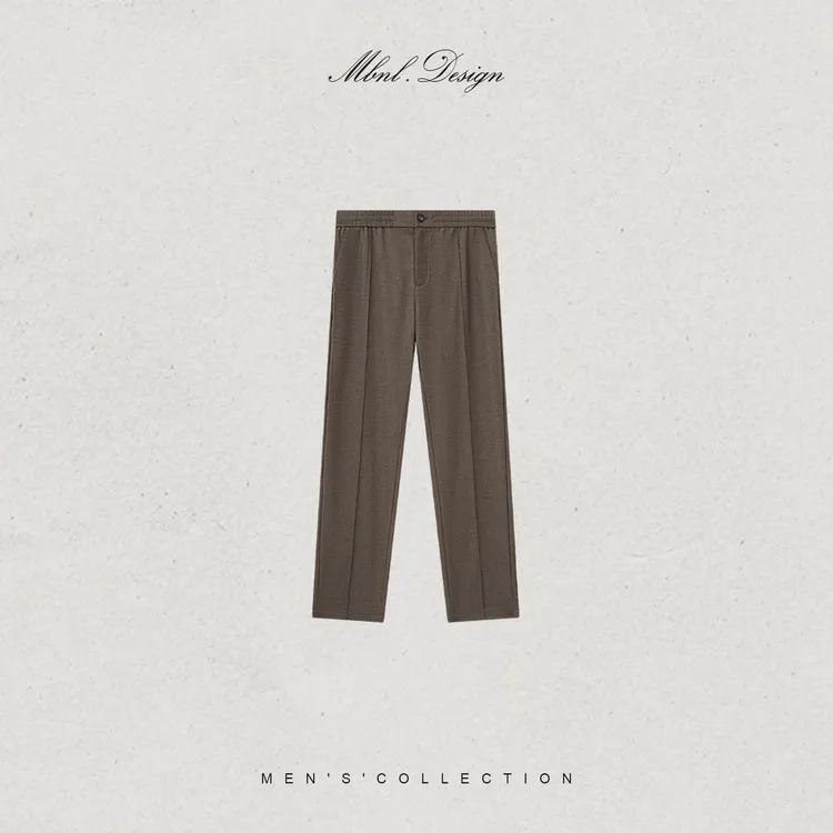 MBNL-F「都市限定」秦磊男装羊毛密织肌理捏褶抗皱休闲裤LL-WKZ2058