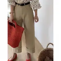 新款宽松高腰八分烟管直筒裤女百搭时尚显瘦休闲-2890