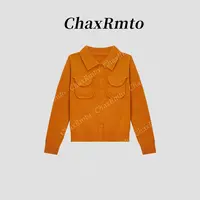 ChaxRmto斯斯25秋冬时尚针织衬衫领纽扣开衫毛衣SD1A2367