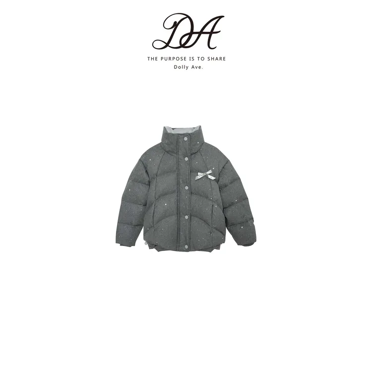 Dolly Ave「黑标系列」高定烫钻新国标90白鸭绒设计师款女童羽绒服