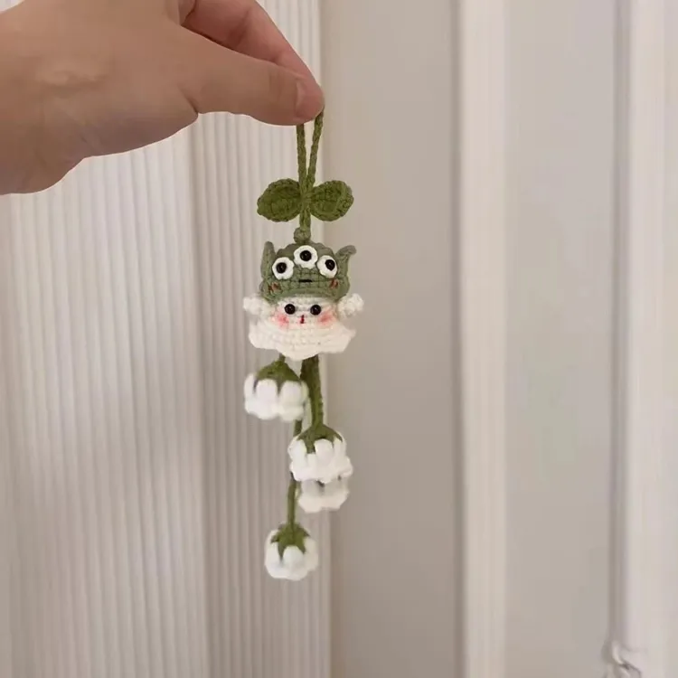 【盘古】毛线钩针小幽灵铃兰花挂件手工编织DIY材料汽车挂件