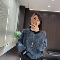 IMFLY金小金自制女装 莱赛尔羊毛衫DYW9795韩版亮片宽松套头上衣