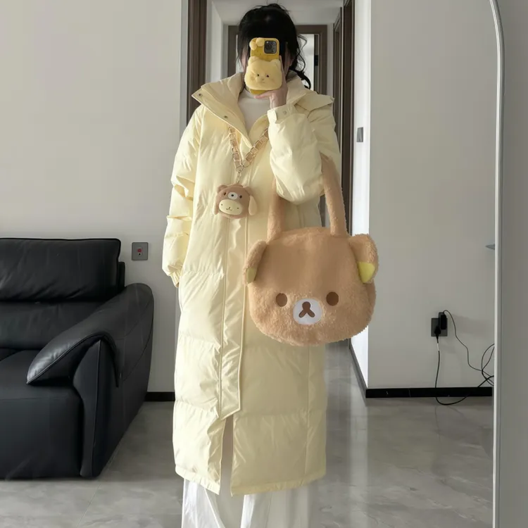 冬季爆款2025新款正品白鸭绒中戏长款过膝羽绒服情侣加厚保暖外套