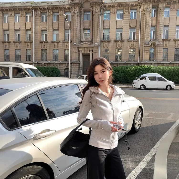 穿过才知道！修身外套女款收腰秋季2025连帽早秋穿搭上衣韩系女装