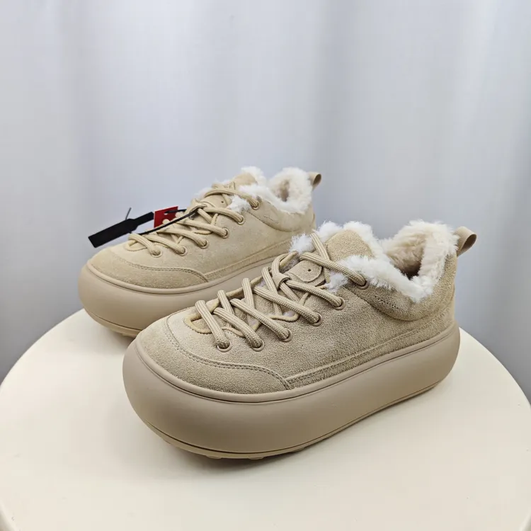 SGIRL TWTW松糕厚底加绒面包板鞋女2025年冬季百搭丑萌大头休闲鞋