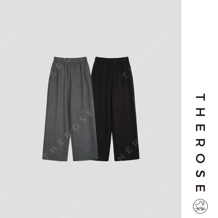 之柔【暖绒裤】进口时尚轻量廓形针织裤舒适保暖松紧腰女士休闲长裤