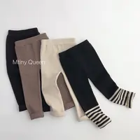 百搭bi入~pp舒适~秋冬儿童毛线打底裤大弹力男女宝针织休闲外穿森