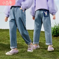小茵曼直筒牛仔裤儿童洋气休闲裤夏季女童长裤中大童O3841013