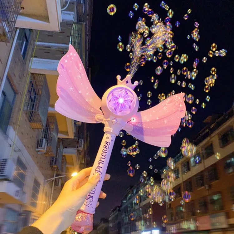 魔法棒泡泡机女户外玩具发光艾莎公主仙女冰雪奇缘手持泡泡棒礼物