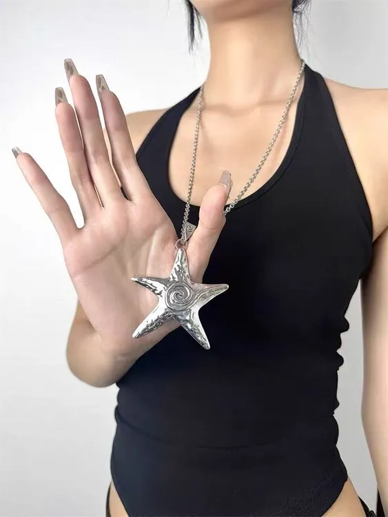 合金项链 波西米亚复古海星长款项链女2025新款度假风叠戴毛衣链