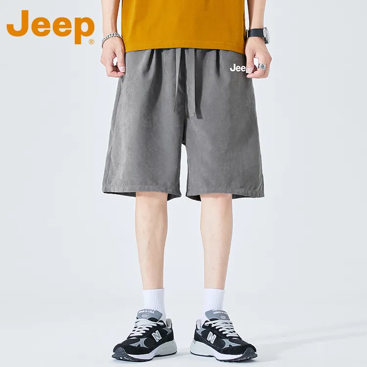 JEEP吉普冰丝短裤男士2025新款夏季薄款透气五分裤户外休闲运动裤