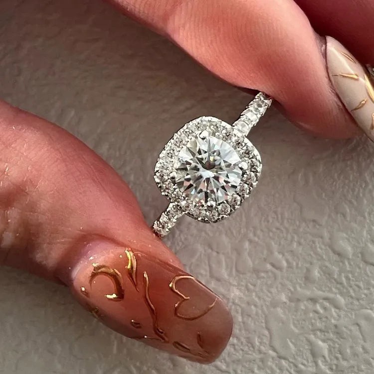 925银戒指 925银方糖戒指 方包戒指活口设计轻奢经典求婚礼物戒指