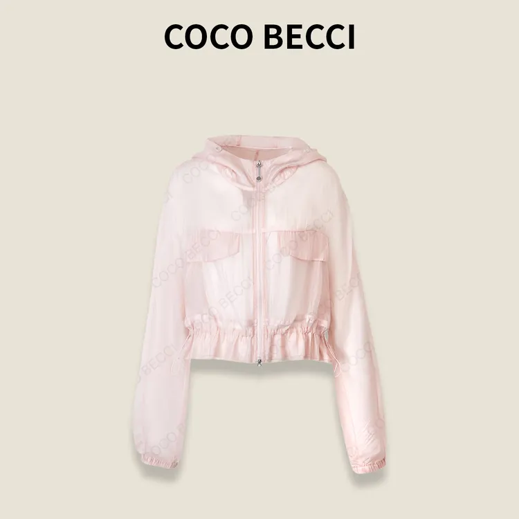 COCO BECCI 【桃粉防晒】原纱UPF50+时尚百搭防晒服女CFLJWB400011