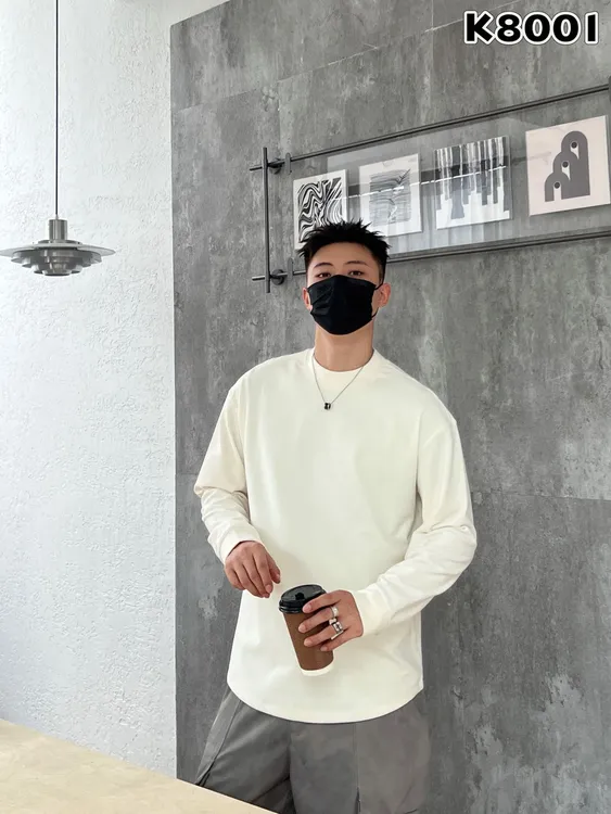 秋冬新款德绒抗菌半高领保暖打底衫休闲简约内搭双面磨毛长袖T