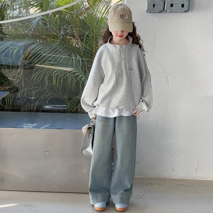 女童套装春秋款2025新款洋气时髦宽松大童春装女孩休闲卫衣两件套
