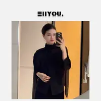 【ENYOU定制】黑色大女主飘带衬衫