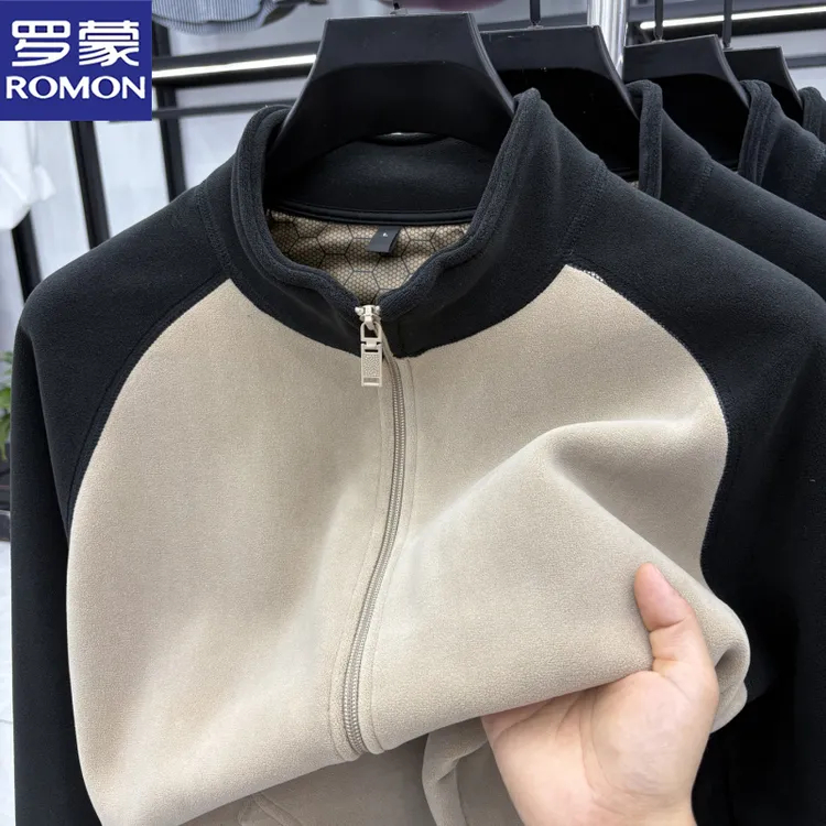 罗蒙秋季新款防风奥粒绒立领夹克男士商务时尚休闲百搭男装上衣潮