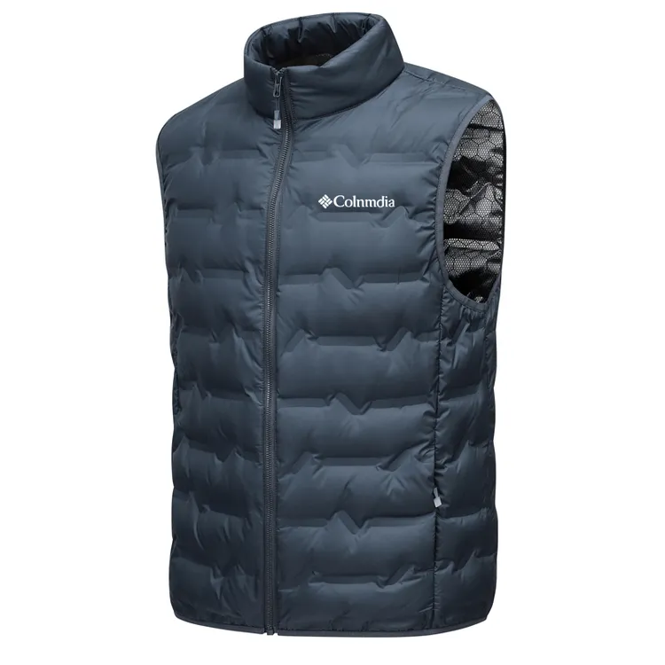 哥伦户外立领轻薄羽绒马甲男女款秋冬季石墨烯保暖白鸭绒上衣外套