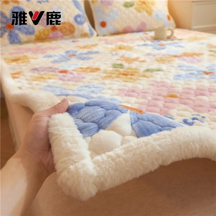 雅鹿牛奶绒床单单件加厚加绒床褥垫加厚软垫宿舍单人保暖床护垫被