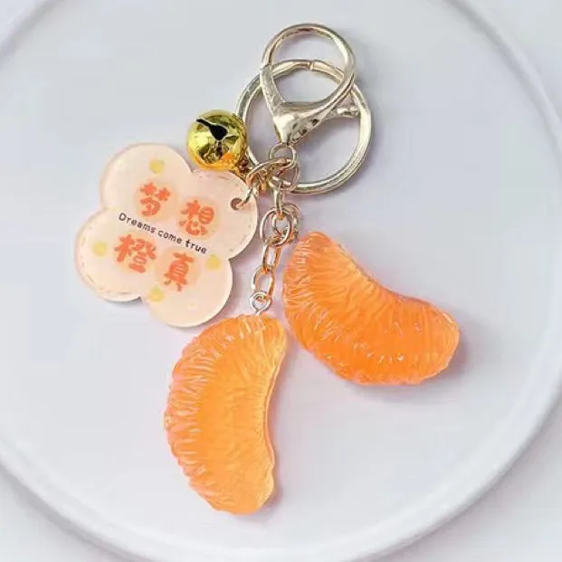 可爱风创意水果钥匙扣寓意书包挂件配饰圈情侣X1