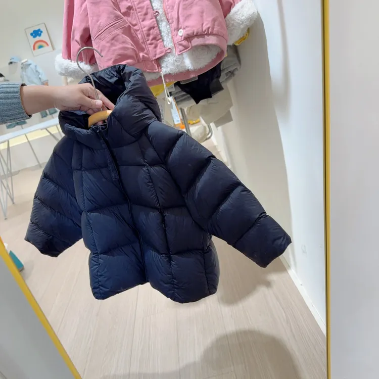 里小外-112黑色男女宝宝youla95绒高品质羽绒服2025年新款