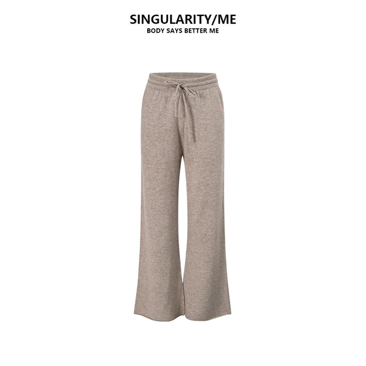 Singularity Me 10A 1088 绵羊毛松紧腰抽绳宽松显瘦针织裤休闲裤