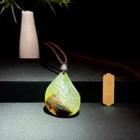 岫玉花玉玉石王纯手工锤纹水滴百搭滴水生财天然俏色男士女款
