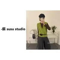 HB109针织上衣马甲叠穿韩版女装气质百搭休闲两件套