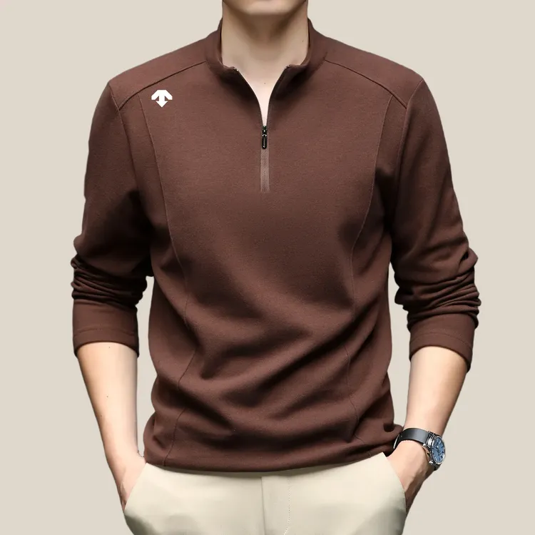 【商场同款】迪桑男士秋冬抓绒拉链立领时尚卫衣高级感时尚打底上衣