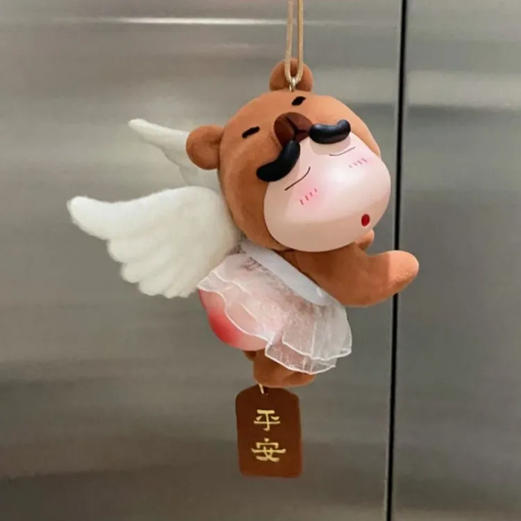 【植绒款】也没有那么可爱啦天使屁屁熊小新蜡笔小新汽车挂件摆件用