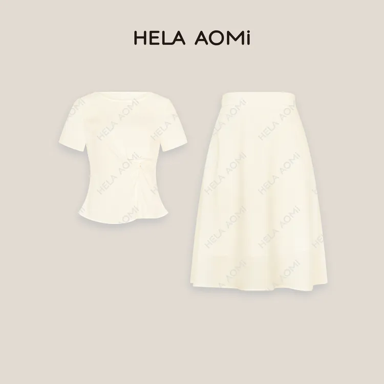 HELA AOMI“赫拉纪事”醋纤84%扭结设计感极简风两件套CY5BB99621