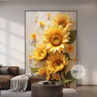 黛维·娜现代简约向日葵客厅装饰画高档玄关餐厅沙发背景墙壁挂画