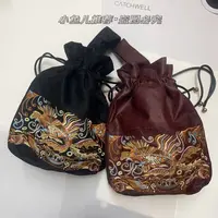 香云纱国风抽绳水桶包重磅手工绣珠手提包