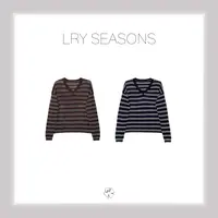 LRY SEASONS |简约宽松显瘦条纹V领针织衫25469