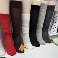 果妈家 A42韩国进口aileen新品美利奴平纹薄款小腿袜可堆堆袜女袜
