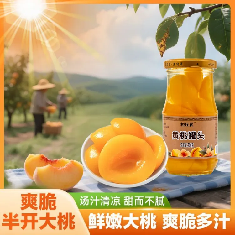 【便携装】260g黄桃罐头雪梨橘子多种口味配料干净无添加清甜好吃